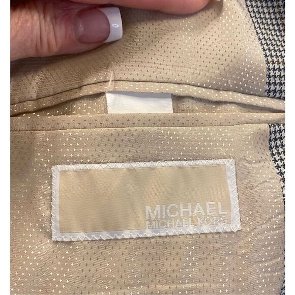 Michael Kors 2-Button Blazer Sz. 44S Houndstooth Check Lined Medium Weight - Picture 11 of 12